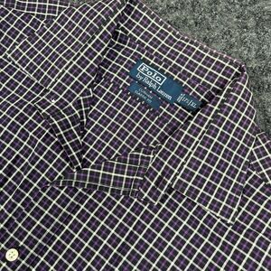 Polo Ralph Lauren Shirt Men’s 17.5 XL Curham Classic Fit Gingham Check Purple